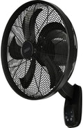 Ventoinha de parede, LUCCI AIR, Glide, 36 W, 39 cm, 15 ', 6 níveis, com comando à distância, com temporizador, Preto, para uso diário