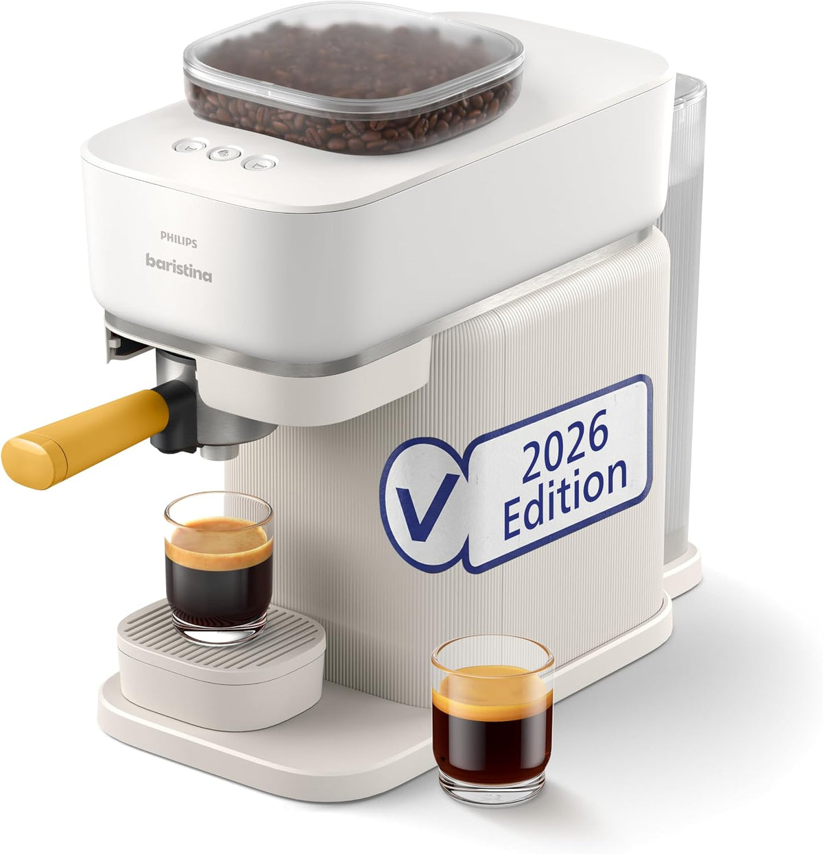 PHILIPS, Máquina de café expresso, Baristina, aço inoxidável, aço, NaturalBranco / MangoAmarelo, para a cozinha