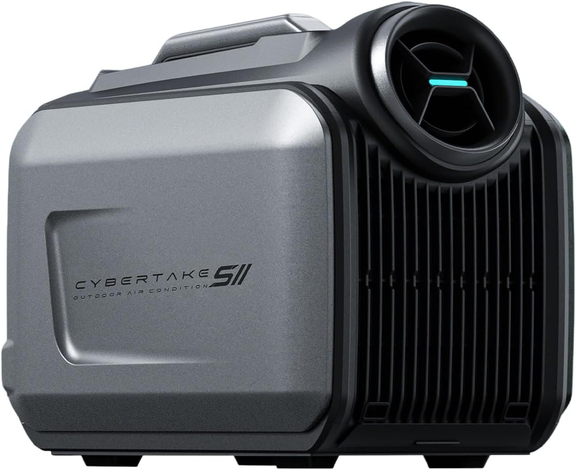 Ar condicionado, Cybertake, 12-24V, 48V, 24V, 100V, 240V, com temporizador, Prateado / Preto, para uso diário