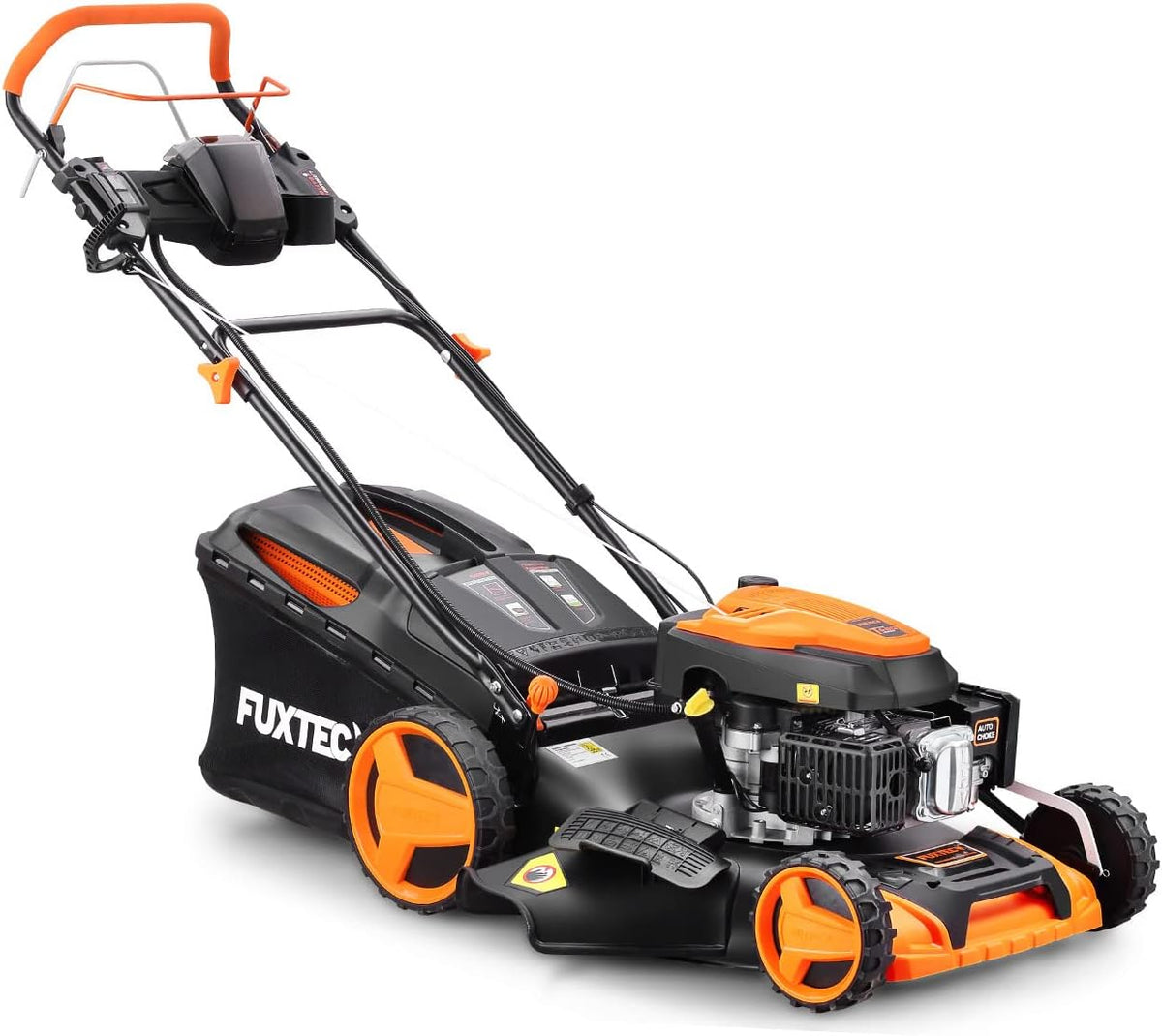 Corta-relva, Fuxtec, 4in1, 6 PS, 51 cm, 60L, Preto / Laranja, para utilização no exterior