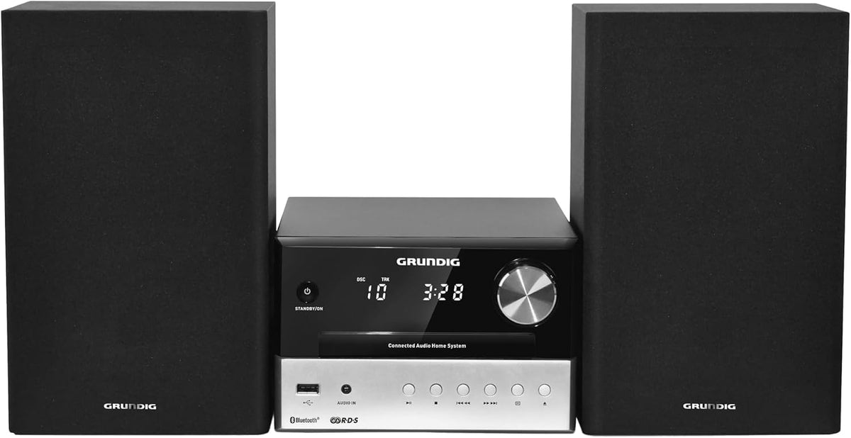 Artigo para casa, Grundig, CMS, 11,6 cm, 15 W, 22,1 × 18,0 × 11,6 cm, com comando à distância, Preto, para uso diário