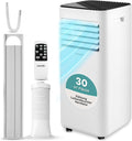 Ar condicionado portátil, SereneLife, Wei, 2,64kW, 54 dB, com comando à distância, com temporizador, Branco, para uso diário