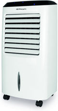 Climatizador evaporativo, Orbegozo, Air, 10 l, 65 W, 3 níveis, com comando à distância, com temporizador, com rodas, Branco / Preto, para uso diário