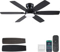 Ventoinha de teto com luz, Kviflon, 132, 132 cm, 132,08 cm, com iluminação LED, com comando à distância, com controlo por aplicação, para uso diário