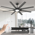 Ventoinha de teto com luz, Airwit, 183cm, com comando à distância, madeira, Preto / Cinzento, para uso diário