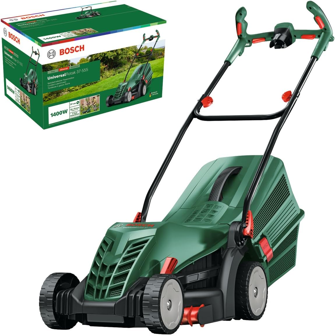 Bosch, Corta-relva, kabelgebundener, 37 cm, dobrável, Verde / Preto / Vermelho, para utilização no exterior
