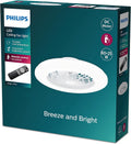 PHILIPS, Ventoinha de teto com luz, Deckenventilator, 25W, 60W, 58cm, classe energética E, com comando à distância, com temporizador, Branco