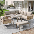 Conjunto de mobiliário de jardim, Huayz, 8 pessoas, 78 cm, 62 cm, 31 cm, 70 cm, 150 kg, aço, vidro, Multicolor, para jardim e exterior
