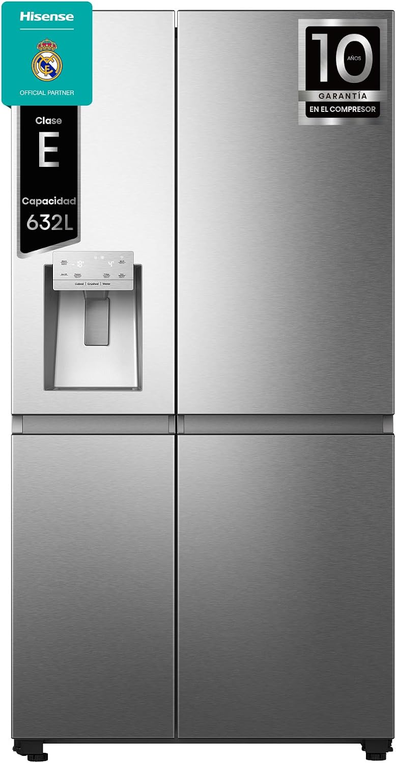 Frigorífico combinado, Hisense, RS818N4IIE1, 632 L, 179 cm, 91 cm, Natural, para uso diário