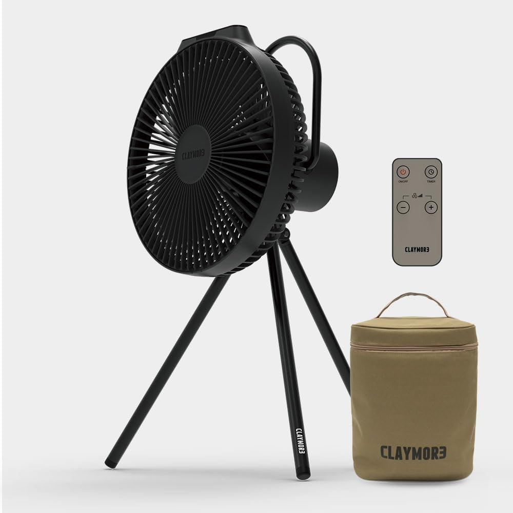 Ventoinha de mesa, Claymore, V1040, 18,3 cm, regulável, com comando à distância, com temporizador, Preto, para uso diário