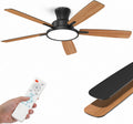 Ventoinha de teto com luz, Taloya, Deckenventilator, 132 cm, 35 dB, com iluminação LED, com comando à distância, Preto / Holz, para uso diário