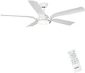Ventoinha de teto com luz, CJOY, Deckenventilator, 142cm, 4,9 W, 86 U/min, 9 W, 103 U/min, com comando à distância, com temporizador, Branco