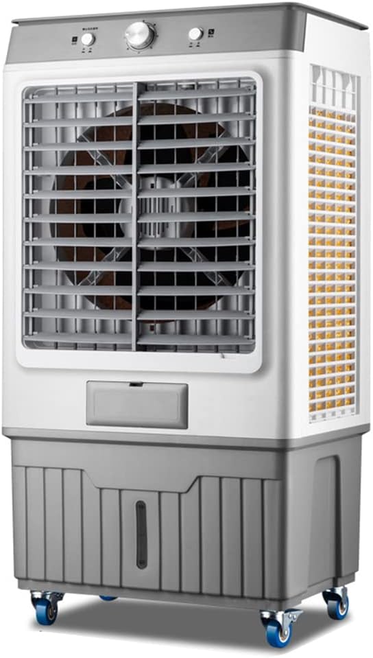 Climatizador evaporativo, Generisch, 60L, com rodas, Branco / Cinzento, para uso diário