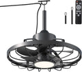 Ventoinha de teto com luz, BKZO, IP44, 6 L, 21cm, 31cm, resistente à água, com comando à distância, com temporizador, Preto, para uso diário